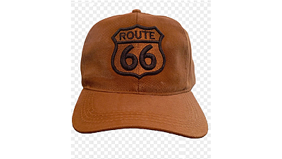 Boné Route 66 Marrom Bordado Escudo