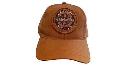 Boné Harley-Davidson Genuine Motor Oil Marrom Patch Bordado