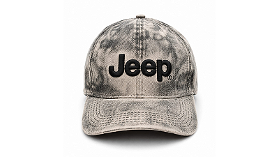 Boné Jeep Vintage Estonado Cinza com Logo Bordado