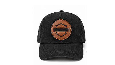 Boné Vintage Black com Patch em Couro