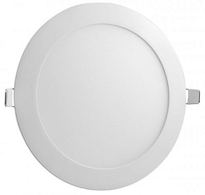 Luminária Plafon Led 18w Embutir Redondo Branco Frio