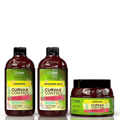 Kit Cachos Curvax Control Shampoo Máscara e Ativador de Cachos