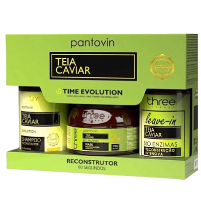 Kit  Reconstrução Teia de Caviar Evolution  Shampoo Máscara Leave-in 250ml