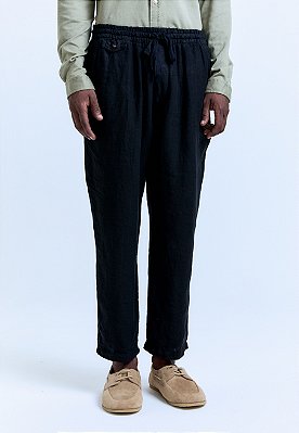 CALÇA PURO LINHO RELAX NOIR