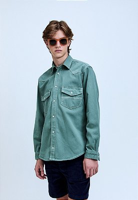 CAMISA SARJA WESTERN VERT
