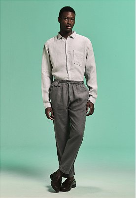 CALCA PURO LINHO RELAX GREY