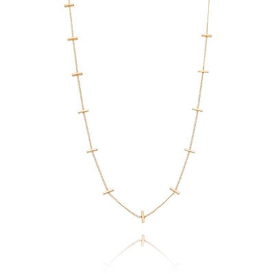GARGANTILHA FOLHEADA A OURO 18K