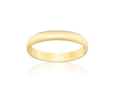 ALIANÇA TRADICIONAL BOLEADA OURO 18K 3G (3.4mm)