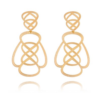 BRINCO TRABALHADO FOLHEADO A OURO 18K FOSCO