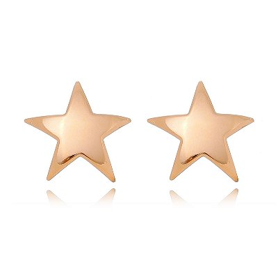 BRINCO ESTRELA FOLHEADO A OURO 18K
