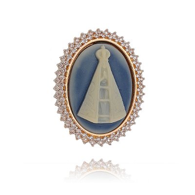 PINGENTE NOSSA SENHORA APARECIDA FOLHEADO A OURO 18K COM RESINA