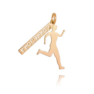 PINGENTE FOLHEADO A OURO 18K CORREDORA