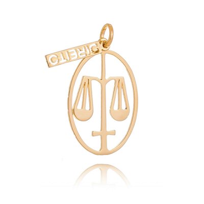 PINGENTE DE DIREITO FOLHEADO A OURO 18K