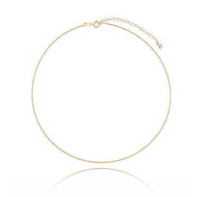 Gargantilha aro fino folheado a ouro 18k