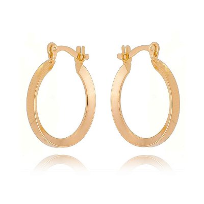 ARGOLA LISA FOLHEADA A OURO 18K