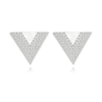 BRINCO DE PRATA TRIÂNGULO COM ZIRCÔNIAS