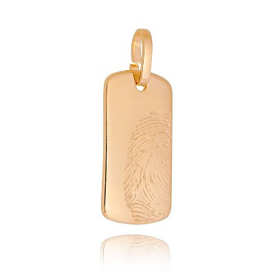 PINGENTE FOLHEADO A OURO 18K PLACA COM DIGITAL E FRASE