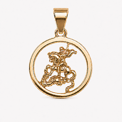 Pingente São Jorge folheado a ouro 18k