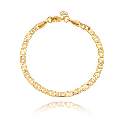 Pulseira masculina elos folheado a ouro 18k