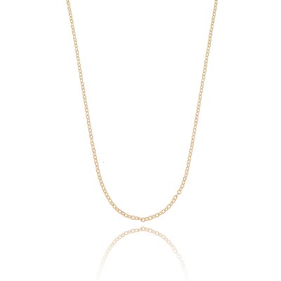 CORRENTE GROUMET FOLHEADA A OURO 18K 60CM