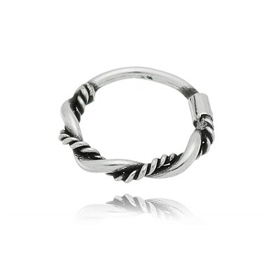 PIERCING TRANÇADO DE PRATA