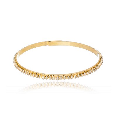 Bracelete com zircônias folheado a ouro 18k
