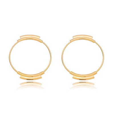 Brinco vazado folheado a ouro 18k