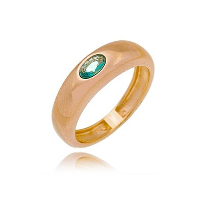 ANEL FOLHEADO A OURO 18K COM ZIRCÔNIA