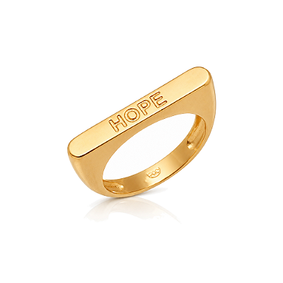 Anel chapado Hope folheado a ouro 18k