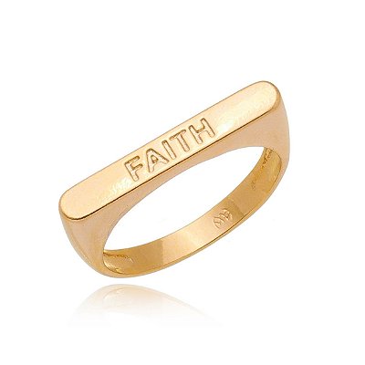 Anel chapado Faith folheado a ouro 18k