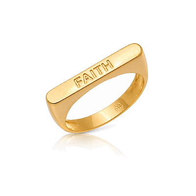Anel chapado Faith folheado a ouro 18k