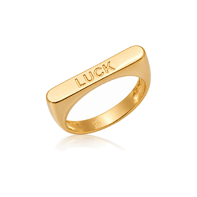 Anel chapado Luck folheado a ouro 18k