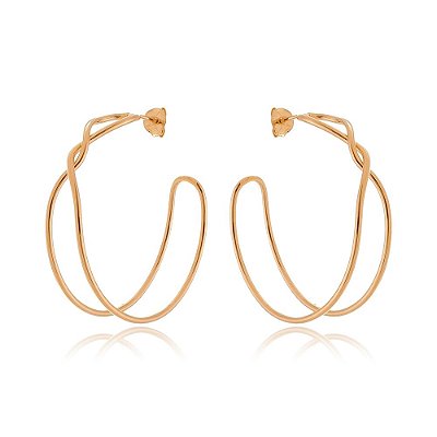 Argola grande folheada a ouro 18k
