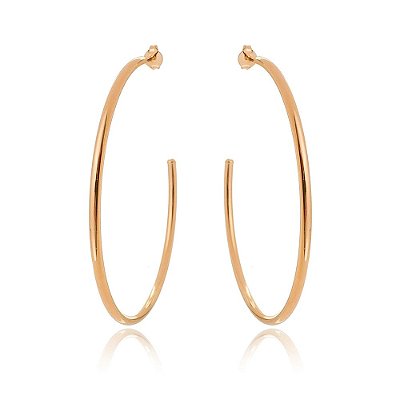 ARGOLA GRANDE FOLHEADA A OURO 18K