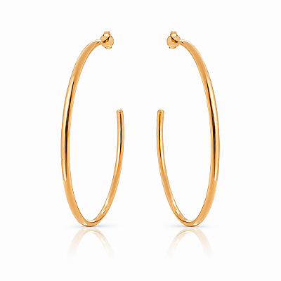 Argola grande folheada a ouro 18k