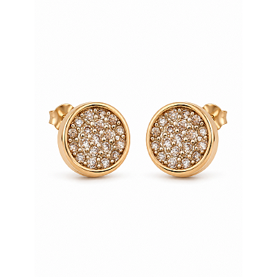 Brinco com zircônias folheado a ouro 18k