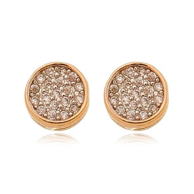 Brinco com zircônias folheado a ouro 18k