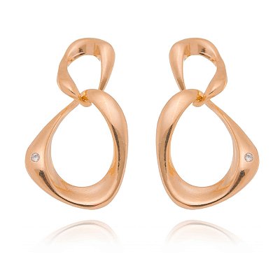 BRINCO ELOS CRAVEJADO ZIRCÔNIA FOLHEADO 18K