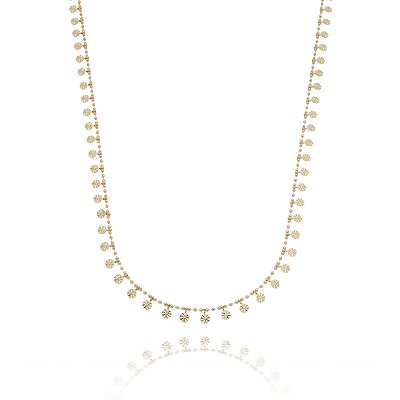 CORRENTE BOLINHAS TRABALHADAS FOLHEADO OURO 18K