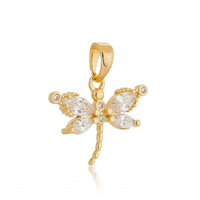 Pingente libélula folheado a ouro 18k