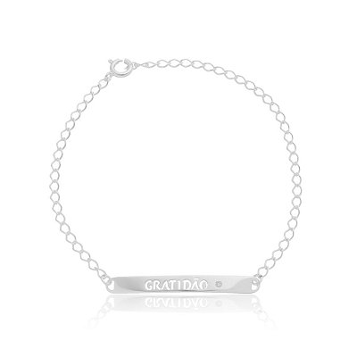 PULSEIRA PLAQUINHA GRATIDÃO EM PRATA 925
