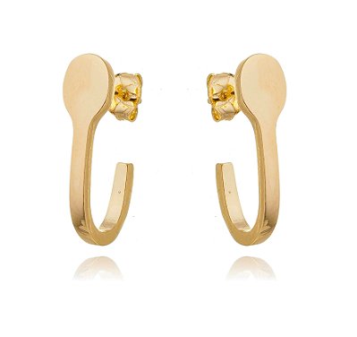 ARGOLA LISA FOLHEADA OURO 18K
