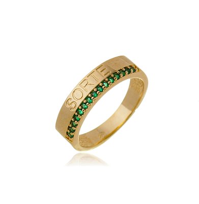 Anel Sorte com zircônia folheado a ouro 18k