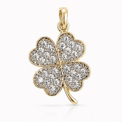 Pingente trevo folheado a ouro 18k