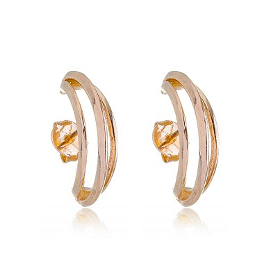 Argola três linhas folheada a ouro 18k