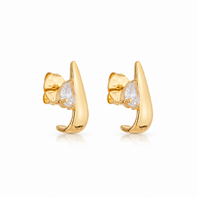 Argola triângulo folheada a ouro 18k