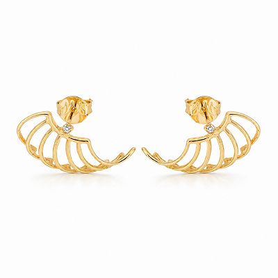 Brinco vazado folheado a ouro 18k