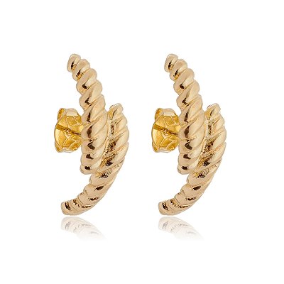 Argola concha folheado a ouro 18k