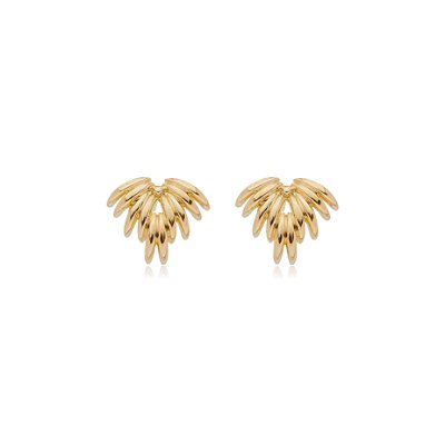 Brinco palha folheado a ouro 18k