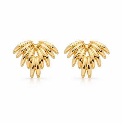 Brinco palha folheado a ouro 18k